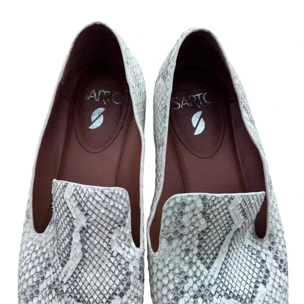 Franco Sarto Faux Snake Print Pointed Toe Loafers, women’s Size 9 - Picture 4 of 5